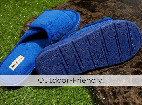 Miniatura 4 de Dearfoams Pantuflas de rizo de espuma viscoelástica ajustables para hombre y exterior