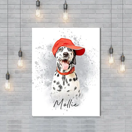 Miniatura 2 de Artsadd Impresión conmemorativa personalizada de retrato de mascotas, regalos artísticos hechos en Estados Unidos, lienzo de memoria personalizado