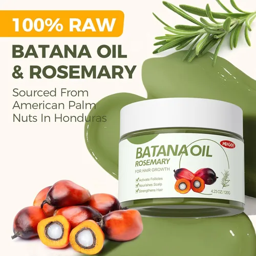 Miniatura 2 de Mixgee Bálsamo de aceite Batana para el crecimiento y grosor del cabello, fórmula natural con batana, aceite de romero y biotina, promueve la salud