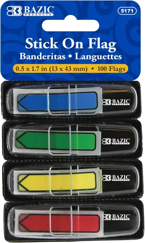 Miniatura 8 de BAZIC Products Dispensadores de marcadores de página de neón, notas adhesivas para materiales de estudio, uso de oficina y marcadores de página