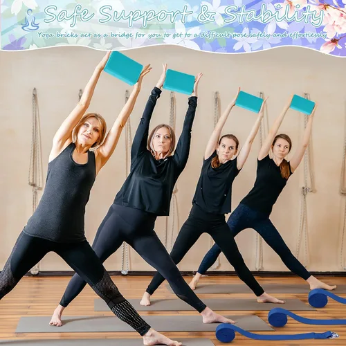 Miniatura 6 de Outus 20 bloques de yoga a granel de 9 x 6 x 3 pulgadas, bloques de espuma de yoga de alta densidad para mejorar la fuerza, flexibilidad