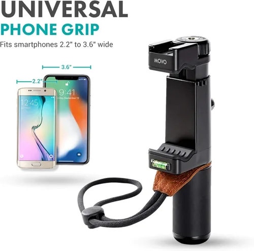 Miniatura 6 de Movo Vlog Kit V7 - Kit de inicio de YouTube con agarre, micrófono estéreo, luz e inalámbrico Kit de vlogging remoto para iPhone, Android - Kit