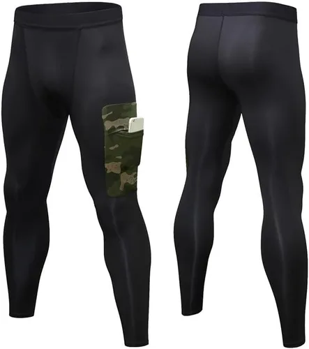 Miniatura 2 de 1 Pack Men's Compression Pants Cool Dry Athletic Workout Running Tights Leggings with Pocket