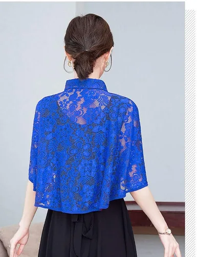 Miniatura 3 de Chales y envolturas de encaje para vestido de noche, bodas, capas transparentes para cubrir capelets para mujer