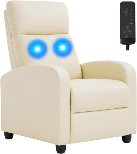 Miniatura 10 de PayLessHere Silla Reclinable Individual Sofá Reclinable Asiento de Cine en Casa con Soporte Lumbar y Respaldo Acolchado para Sala de Estar