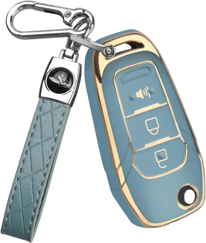 Miniatura 10 de QBUC Funda para llavero Ford, Protector de Carcasa de Llave TPU Compatible con Ford F150 F250 2015 2016 2017 2018 2019, Focus 3 Escort Kuga Everest