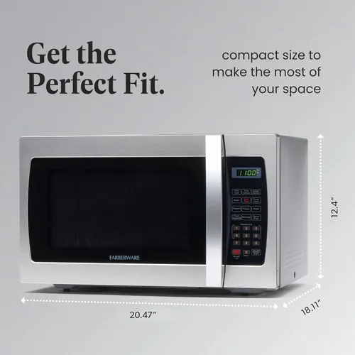 Miniatura 4 de Farberware - Horno microondas de encimera de 1.3 pies cúbicos – 1000 vatios de potencia, configuraciones de cocción automática, descongelación
