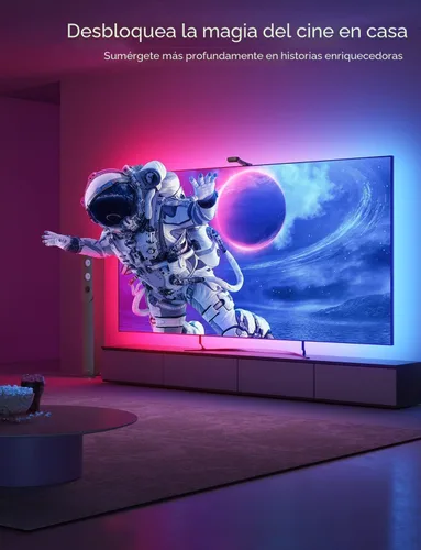Miniatura 7 de Govee Envisual - Retroiluminación LED T2 para TV con cámaras duales, tira de luces LED RGBIC Wi-Fi de 11.8 pies para televisores de 55 a 65
