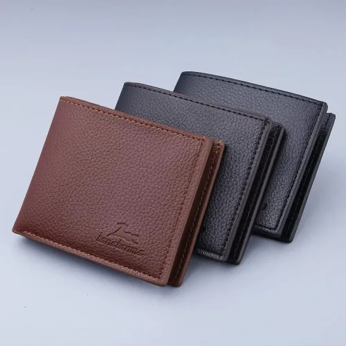 Miniatura 6 de Cartera delgada para hombre con monedero, cartera minimalista con cremallera, carteras plegables para hombre con tarjetero de crédito, cartera
