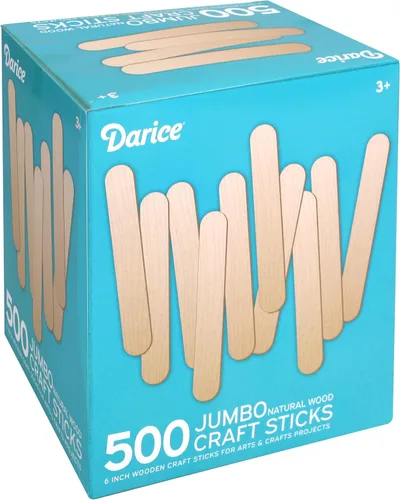 Darice 500 Piezas Palitos de Paletas para Manualidades, 6" Palitos de Madera de Color Natural para Manualidades y Encerado - Suministros para el