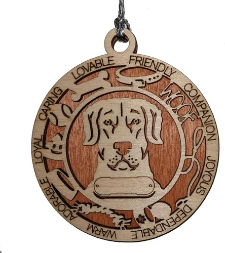 Miniatura 54 de Adorno de Navidad personalizado de madera para perro de 3 pulgadas, nombre y texto personalizables, hecho a mano en Estados Unidos, diseño de corte