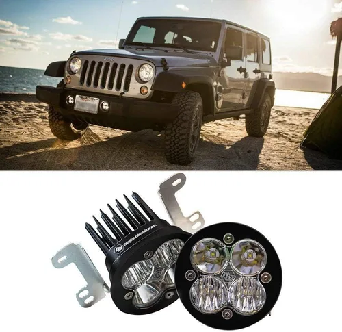 Miniatura 22 de Kit de luces LED de niebla de bolsillo Baja Designs Squadron-R SAE compatible con Jeep Gladiator 2020-22; Wrangler JL 2018-22 parachoques OEM