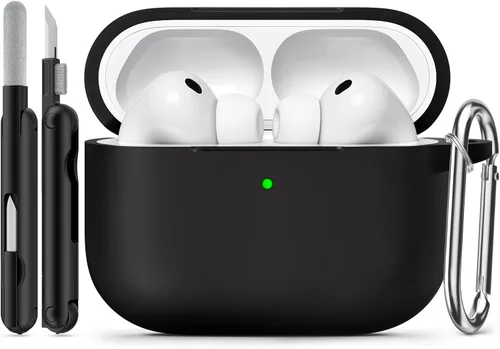 Funda para AirPods Pro 3 (2025), funda protectora de silicona suave compatible con Estuche Apple AirPods Pro de 3ª generación con kit de limpieza