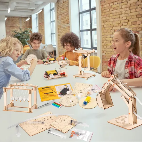 Miniatura 8 de Kits STEM 9 en 1 para niños de 8 a 12 años, proyectos de experimentos científicos y de dinosaurios para construir, juguetes de construcción
