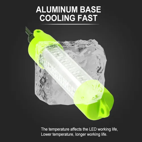 Miniatura 4 de LOSTCAT 18W 45W DC 12V Luz LED verde IP68 impermeable de aluminio súper brillante para cebo de pesca submarina en muelle, luz de pesca subacuática