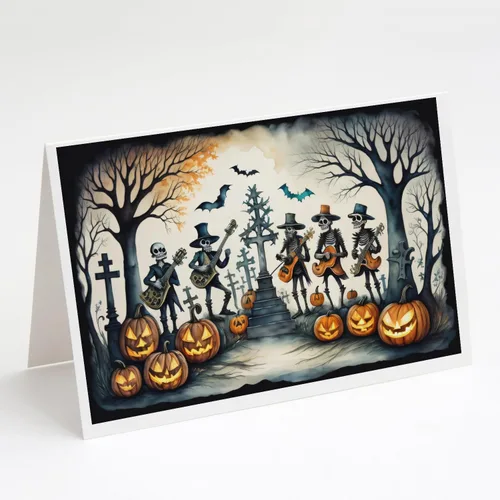 Miniatura 55 de Caroline's Treasures DAC2223GCA7P - Tarjetas de felicitación y sobres de Halloween espeluznantes de gato negro, paquete de 8 tarjetas en blanco