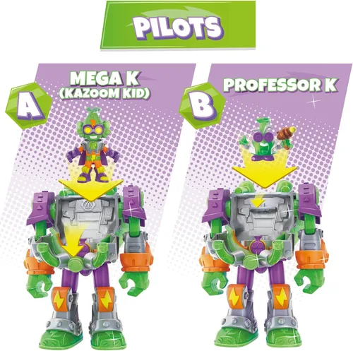Miniatura 4 de SUPERTHINGS - Superbot Mega-K, robot villano articulado con accesorios de combate, 1 exclusivo Kazoom Kid, multicolor, talla única