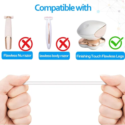 Miniatura 4 de Cable de carga de repuesto para afeitadora de piernas impecables, paquete de 2 cables de alimentación eléctrica, cable de carga para acabado