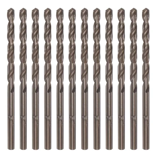 Miniatura 7 de HARFINGTON 12 brocas de cobalto, 0.094 in M35 de alta velocidad métrica de acero de alta velocidad brocas de vástago recto para metal duro, acero