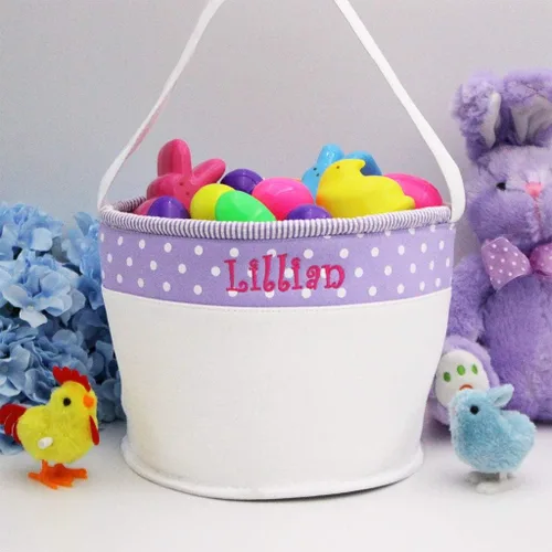 Miniatura 9 de Cesta de Pascua personalizada suave y ligera (rosa bebé)