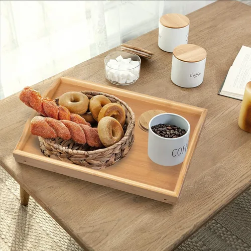 Miniatura 6 de Artmeer Mesa Bandeja de Cama con Patas Plegables, Bandeja de Desayuno de Bambú con Asas Ideal para Sofá, Cama, Comer, Trabajar, Usada Como