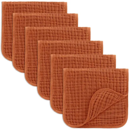 Miniatura 55 de Comfy Cubs - Juego de paños de muselina para eructos de 20 x 10 pulgadas, paquete de 6, tamaño grande, 6 capas, 100% algodón, absorbentes, seguros