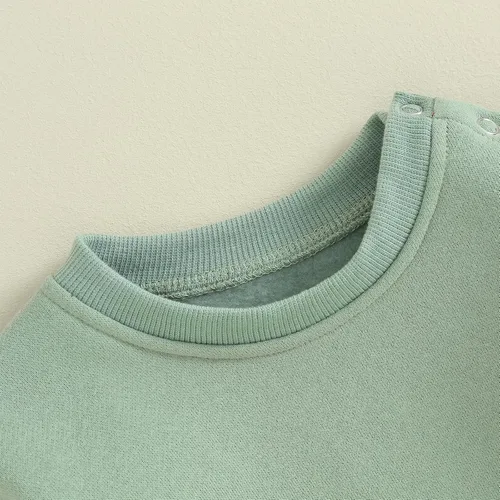Miniatura 4 de AEEMCEM Sudadera de forro polar para bebé recién nacido, mameluco de burbujas, color sólido, suéter grueso, ropa cálida de invierno