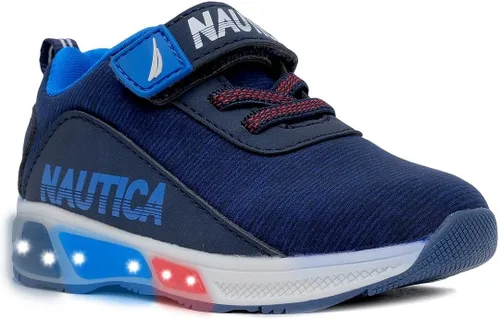 Nautica Tenis deportivos con luz intermitente para niños con una correa, a la moda y divertida para niños y niñas, disponibles en tallas para niños