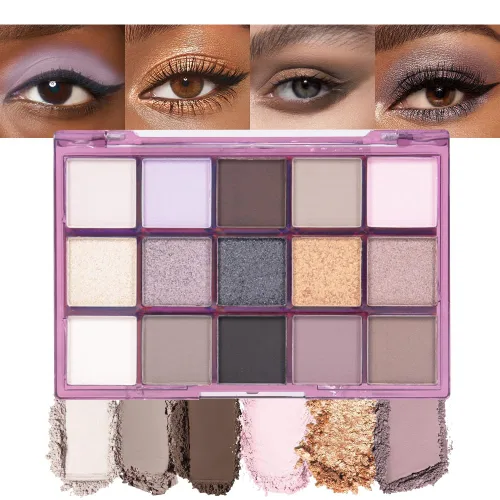 Miniatura 9 de Paleta de sombra de ojos neutra, paleta de sombras de ojos color crema de bronce marrón mate, paletas de maquillaje para mujeres, sombras de ojos