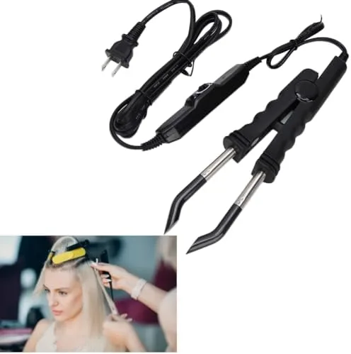 Miniatura 9 de ZJchao Hierro de extensión de cabello, extensiones de cabello portátil, conector de hierro de temperatura ajustable, herramienta de fusión