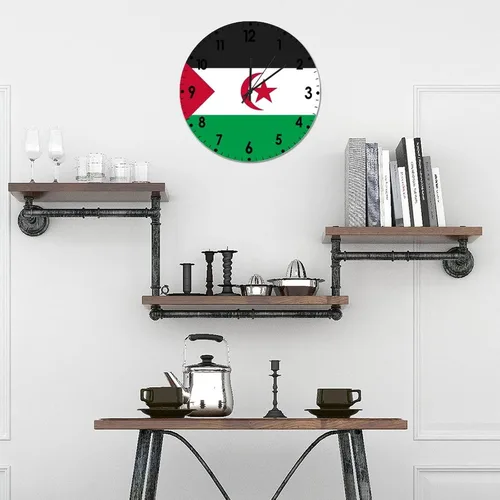 Miniatura 708 de Cheyan Reloj de pared con bandera de Canadá de 12 pulgadas, silencioso, sin tictac, de PVC, funciona con pilas, reloj redondo decorativo, regalo