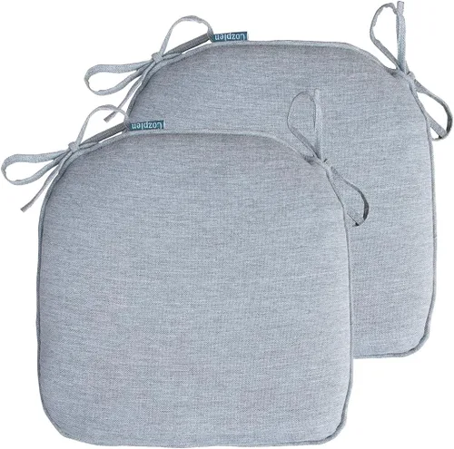 Miniatura 13 de Cojín para silla antideslizante para exteriores, cojines de asiento para silla de comedor en forma de U con lazos, 14 x 14 pulgadas, juego de 2 Azul