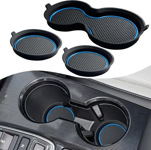 Miniatura 14 de Accesorios para Honda Civic 2022 2023 2024 2025 2026 11ª Generación Sedán Inserto de Portavasos Forro de Consola Central Alfombrillas de Ranuras
