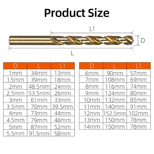 Miniatura 2 de Broca de cobalto de 0.217 in, brocas de metal M35 HSS, para metal duro, acero inoxidable, 5