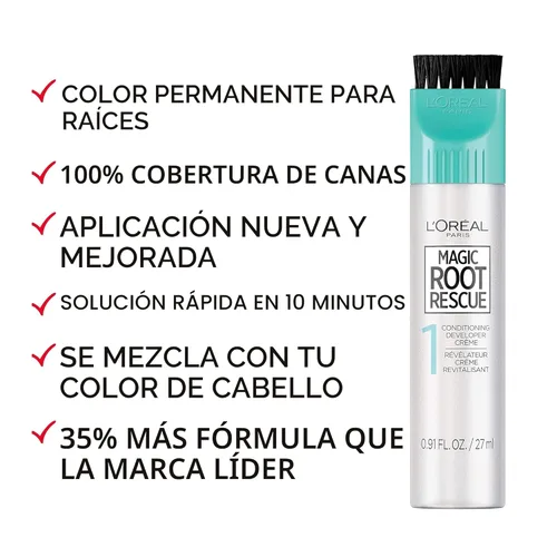 Miniatura 3 de L'Oréal Paris Magic Root - Tinte permanente para el cabello, kit de tinte de cabello de 10 minutos para rescatar raíces con cobertura de cabello 6