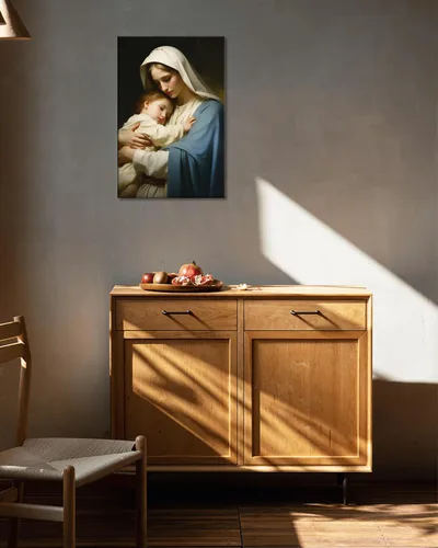 Miniatura 4 de GLOKAKA Lienzo decorativo para pared, pintura al óleo de Santa María, arte de pared de la madre de Jesucristo, Virgen María, Virgen María, Madonna