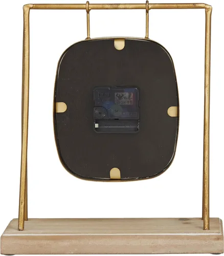 Miniatura 11 de Deco 79 Reloj de péndulo de madera con base de madera, 10 x 5 x 11 pulgadas, dorado