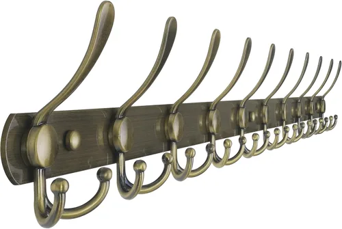 Miniatura 70 de Dseap - Perchero para pared, 5 ganchos triples, resistente, acero inoxidable, riel de gancho de metal para abrigos, sombreros, toallas, bolsos
