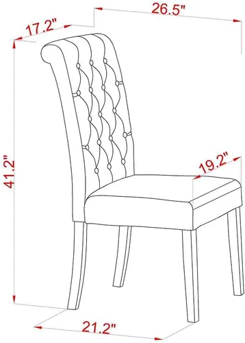 Miniatura 6 de East West Furniture SHBR3-BLK-17 - Juego de mesa de comedor de 3 piezas contiene una mesa de comedor redonda con pedestal y 2 sillas tapizadas