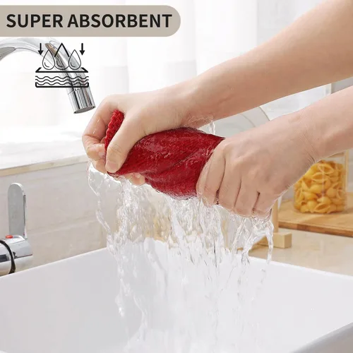 Miniatura 528 de Kitinjoy - Paños de cocina de 100 % algodón, tela de tejido gofrado, paño de limpieza ultrasuave, absorbente y de secado rápido. Beige