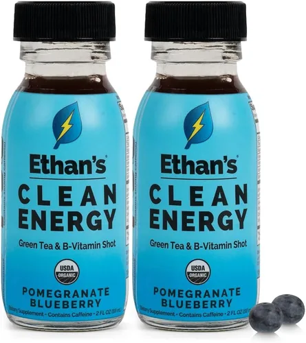 Miniatura 14 de Ethan's Organic Clean Energy Shots Piña, paquete de 12 unidades de 2 onzas, 150 mg de cafeína, té verde, guayusa, melena de león y cordyceps Sin