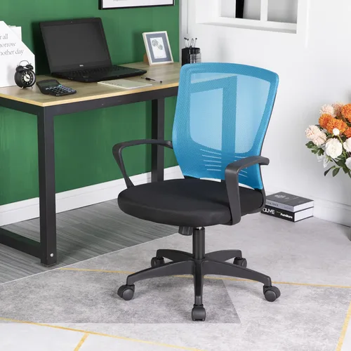 Miniatura 6 de Silla de escritorio de malla para computadora con brazos de apoyo lumbar, elegante silla ejecutiva moderna y giratoria con soporte lumbar