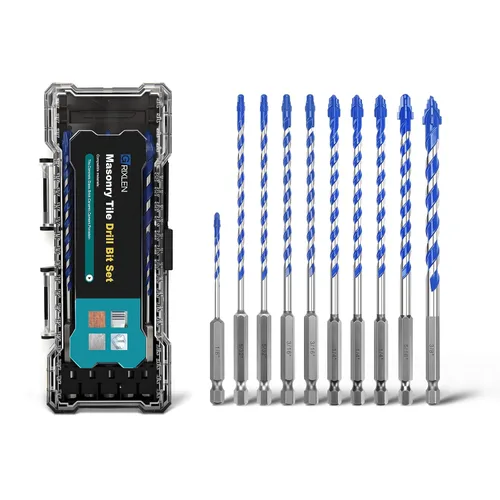 Miniatura 24 de Paquete de 5 brocas para azulejos de 1/2 pulgada, brocas de mampostería con vástago hexagonal para azulejos, hormigón, ladrillo, vidrio, porcelana