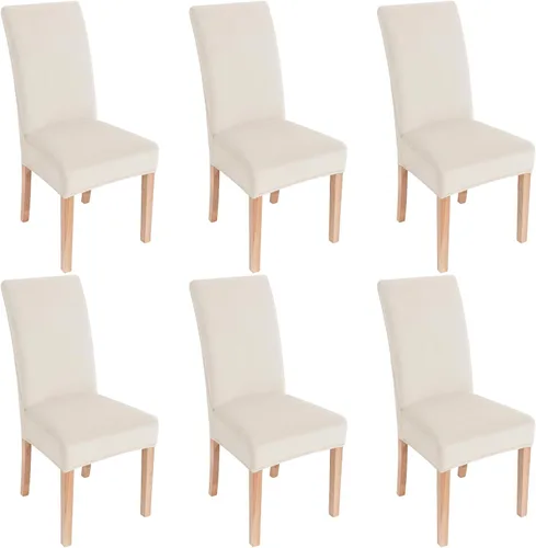 Miniatura 43 de smiry - Fundas para sillas de comedor de terciopelo elástico y suave, extraíbles, Terciopelo, Beige