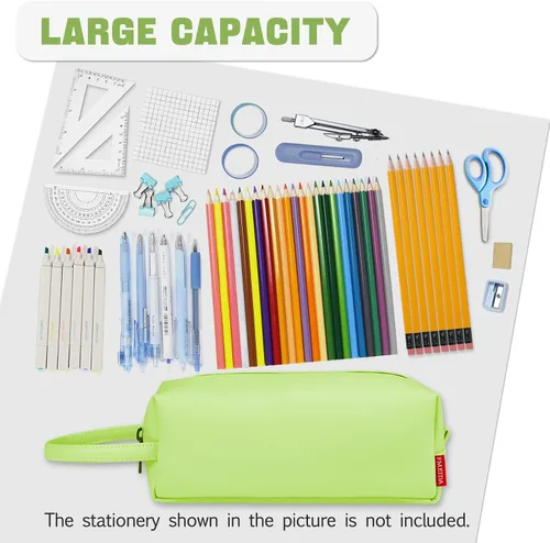 Miniatura 5 de Fmeida Estuche para lápices estético, bolsa de lápices de gran capacidad, estuche portátil para bolígrafos, oficina, papelería, bolsa de maquillaje