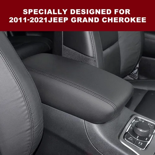 Miniatura 6 de sportuli Cubierta de Consola Central Funda de Cuero Antiarañazos para Reposabrazos de Repuesto para Accesorios Jeep Grand Cherokee 2011-2020 2021
