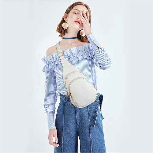 Miniatura 6 de Telena Riñonera pequeña para mujer, de cuero, cangureras, bolsa de pecho para mujer