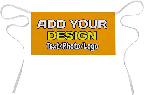Miniatura 8 de Delantal de cintura personalizado con 3 bolsillos para añadir foto, texto, logotipo, nombre, camarera