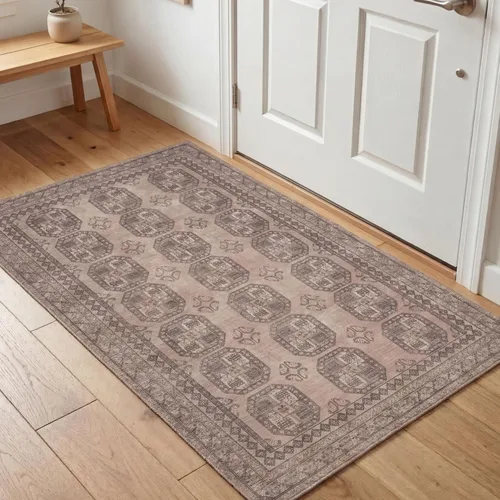 Miniatura 58 de Kuden Alfombra pequeña de 2 x 3, lavable a máquina, parte trasera antideslizante, estilo vintage, suave, pelo bajo, alfombras de área para entrada