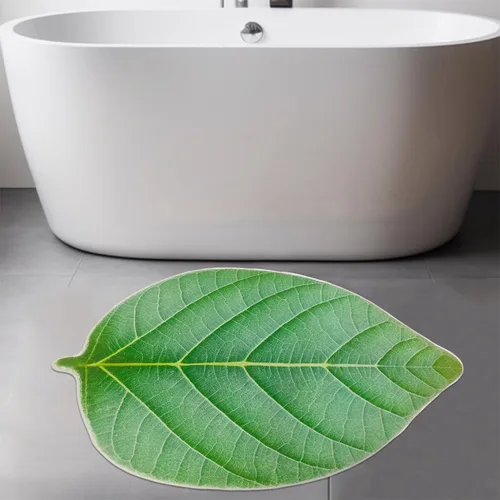 Miniatura 7 de Alfombra de baño verde bonita alfombra de baño antideslizante para baño, alfombra de baño esponjosa para plantas, alfombra verde menta moderna